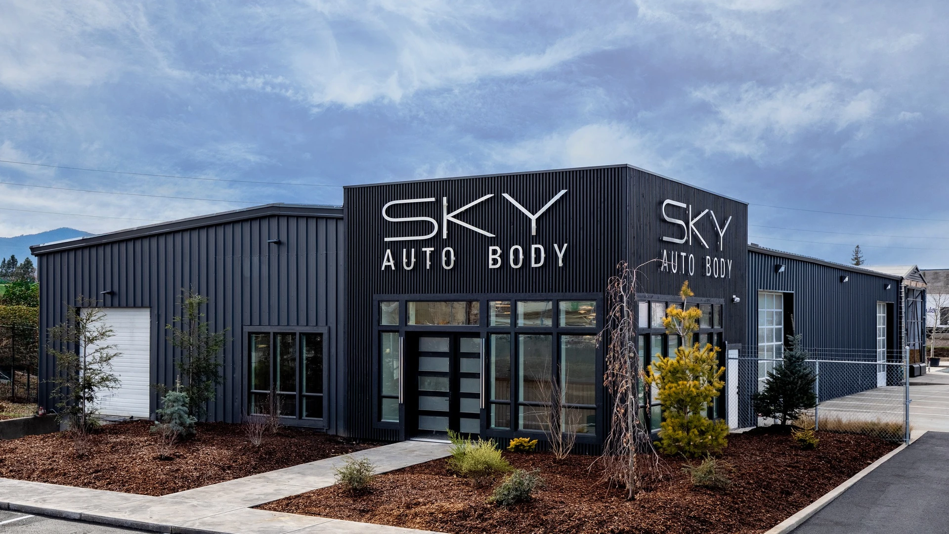 The Sky Auto Body shop on Sage Road in south Medford, Oregon